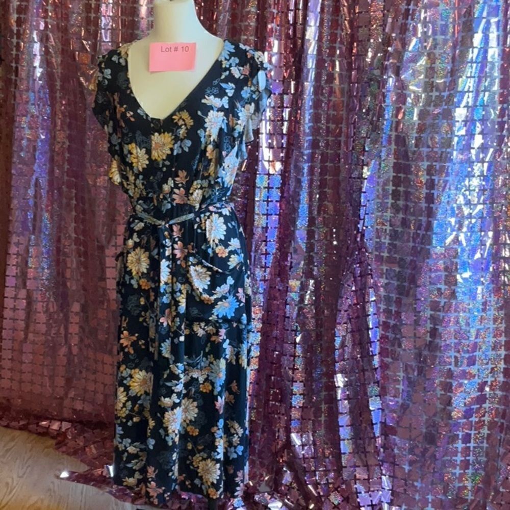 100% RAYON sleeveless dress with ruffles in size medium by XHILARATION